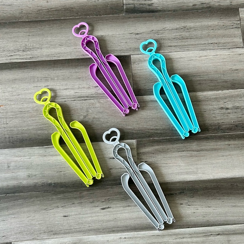 Set of Four Acrylic Plastic Boot Hangers Shoe Storage w/ Heart Detail